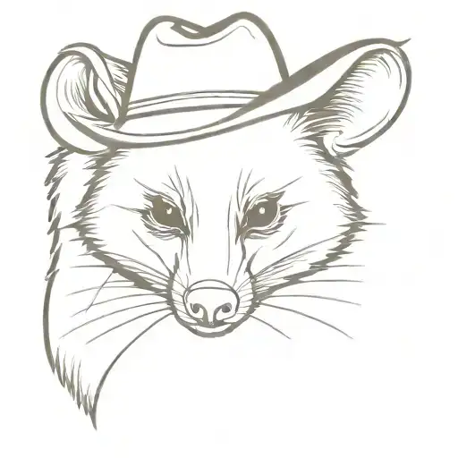 Opossum With A Cowboy Hat