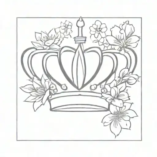 Crown Surrounded By Flowers