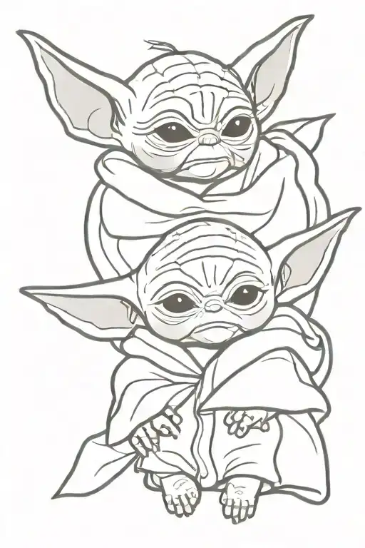 Baby Yoda Faces Peeking