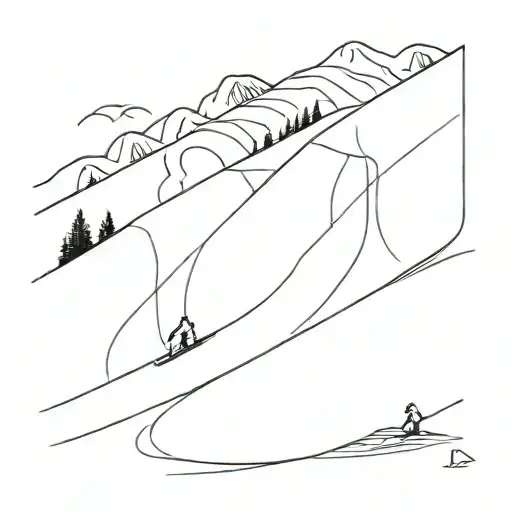 Ski Slope With A Professional Track For Athletes In The Giant Ski Discipline