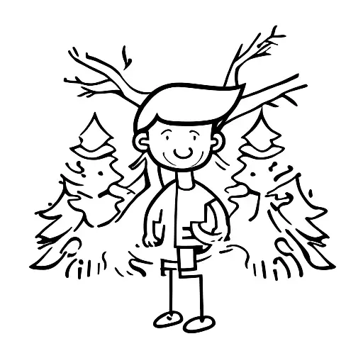 A Boy Hugging A Tree