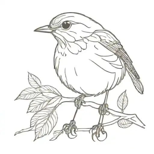 Robin With Knitted Vest Tattoo Design
