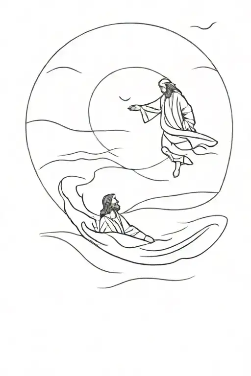 Jesus Walks On Water Saves Peter From Drowning