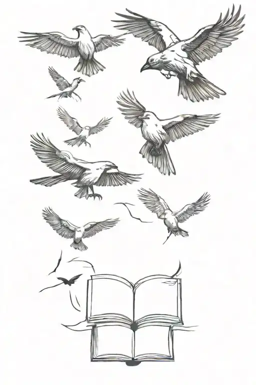 A Book Fading Into Crows