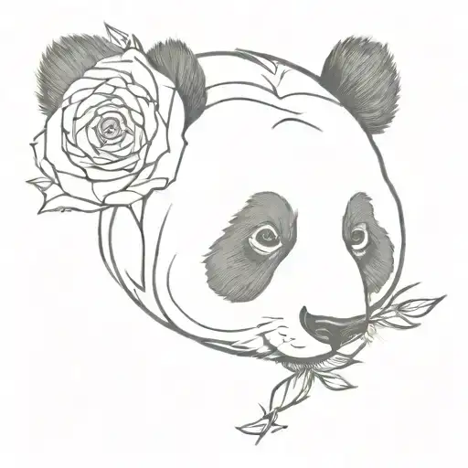 Panda In Guns And Roses Wrapped