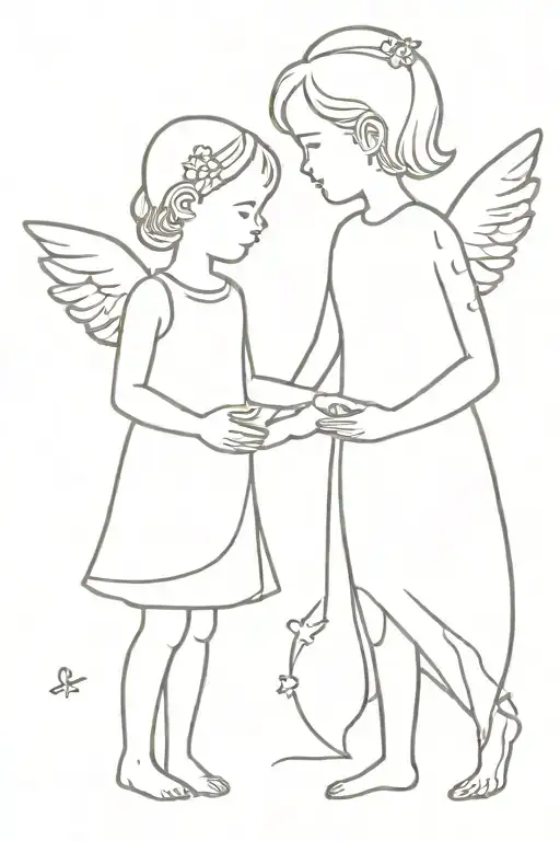 The Big Girl And Little Angel Sister