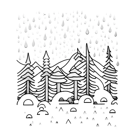 A Mix Of Forest And Ocean With A Melancholic Mood And Raindrops