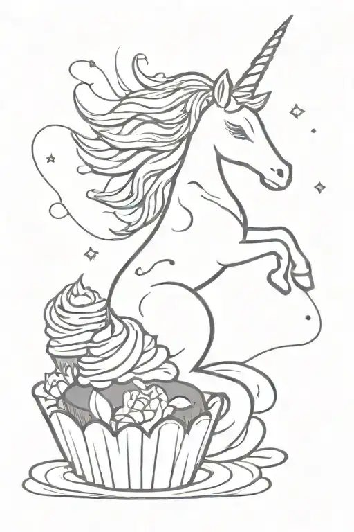 Unicorn In Lotus Position Cupcake Whisk Dessert