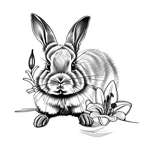 Baby Bunny With Lily