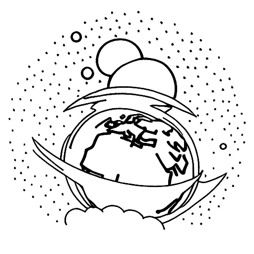 Earth Drawn With A Guy Who Is Sit On It