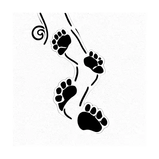 Anklet With Two Cat Paw Prints Pendants