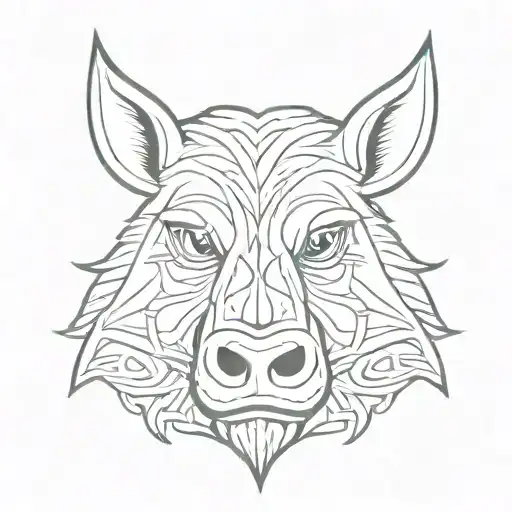 Irish Celtic Boar Head Angry
