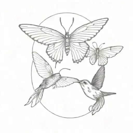 Word Match And A Butterfly And Hummingbird
