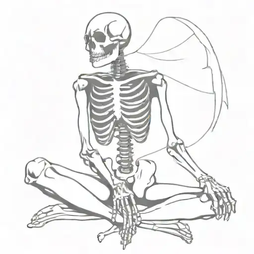 Skeleton Sitting Cross Legged