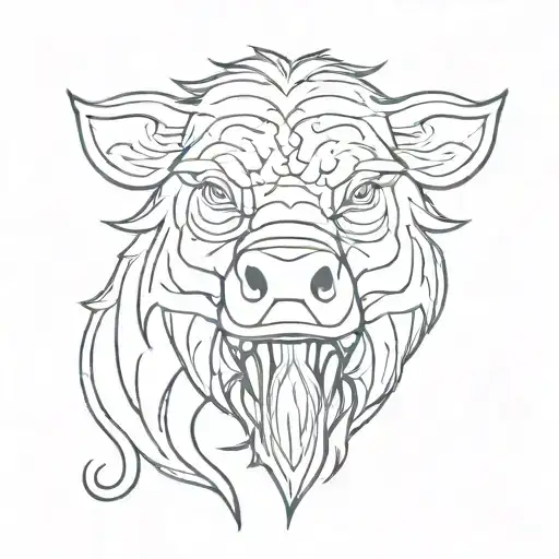 Angry Irish Celtic Boar Head Tongue