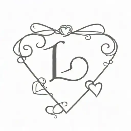 Initials L E L With Three Small Hearts Next To Each Initial