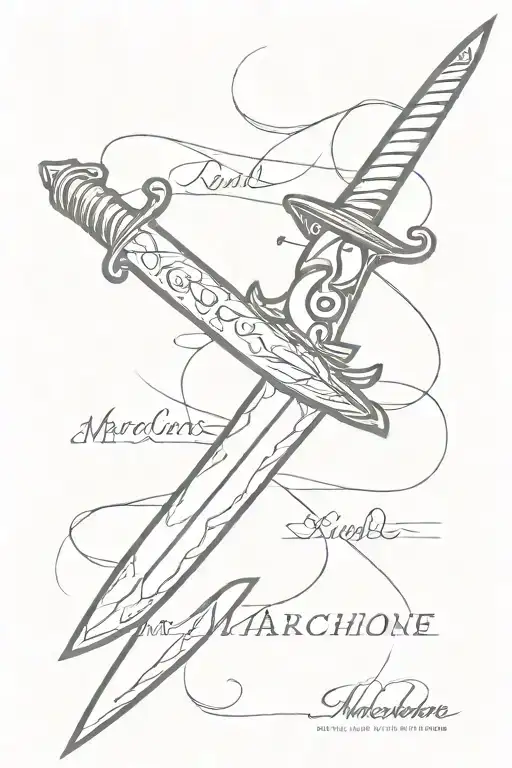 Dagger With Marchione Written On The Blade