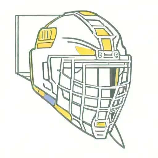 Colorful Abstract Representation Of A Goalie Helmet