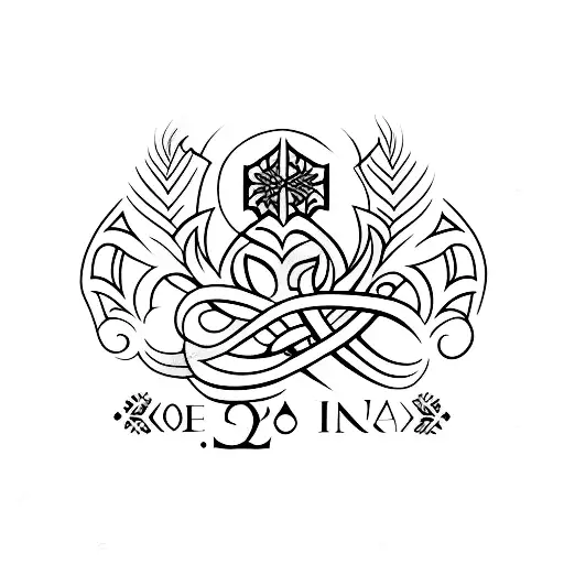 A Christian Tattoo With Scandinavian Design