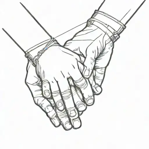 Brothers Sister And Father Holding Hands