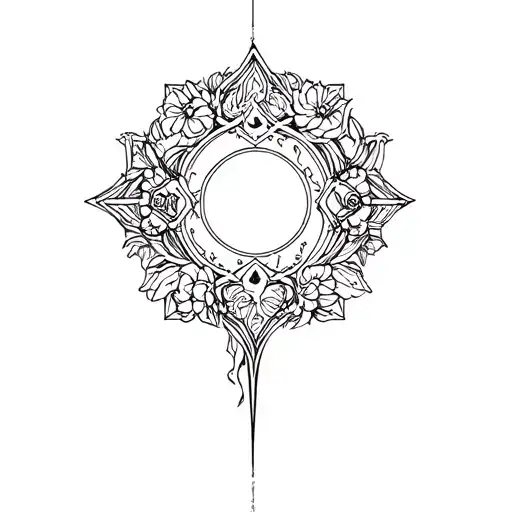 A Magic Circle With Intricate Floral Designs And Mystical Symbols