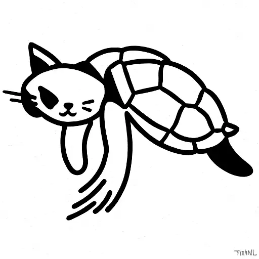 Cat Fighting A Turtle