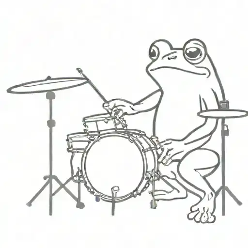 Frog Playing The Drums