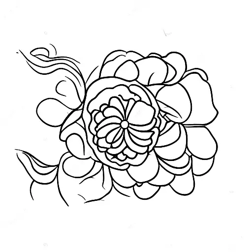 Waning Cresent Noon With November Birth Month Flowers