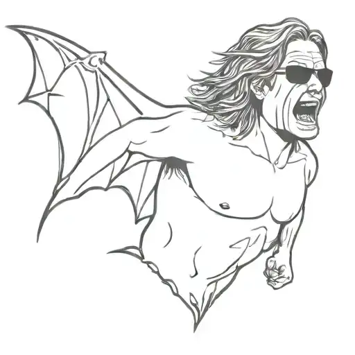 A Minimalist Tattoo Of A Silhouette Of Ozzy Osbourne's Iconic Bat Biting Incident