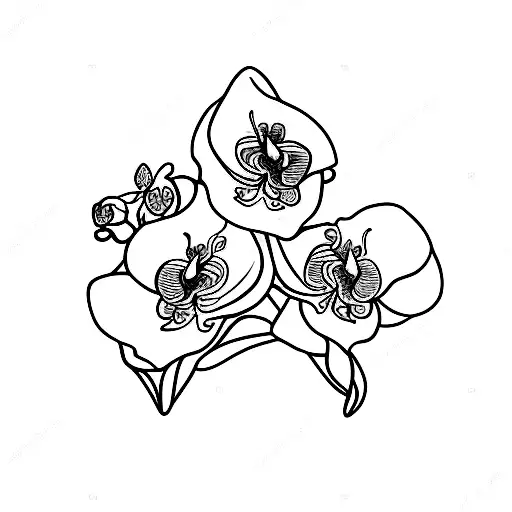 Orchid And Lavender Aquearella Blueish