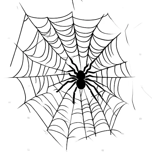 Spider Web With A Spider