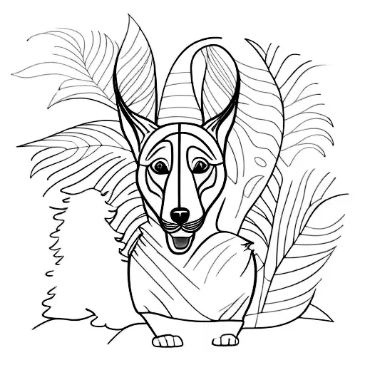 A Trail Winding Through A Lush Forest With A Silhouette Of A Dog Leading The Way