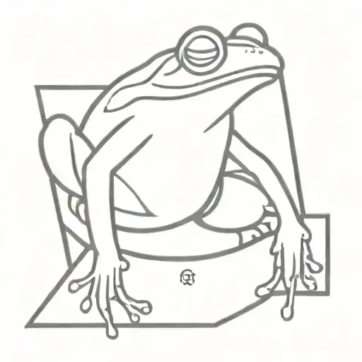 Frog With Initials Hmp Incorporated Within
