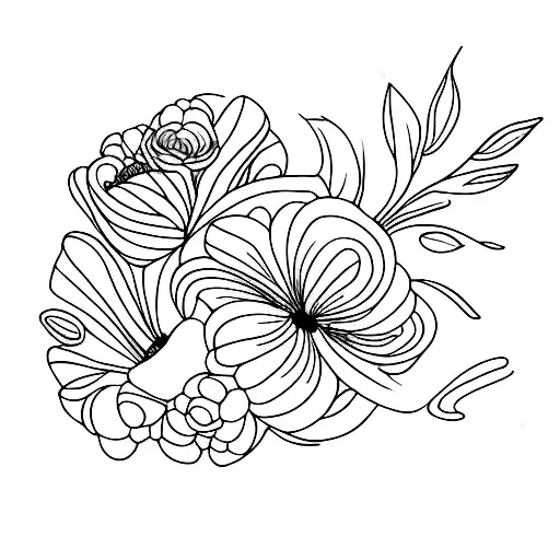 Fine Line Flower Bouquet