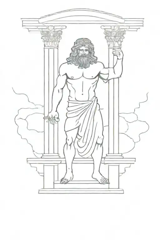 Samson From The Bible Pushing The Pillars Down