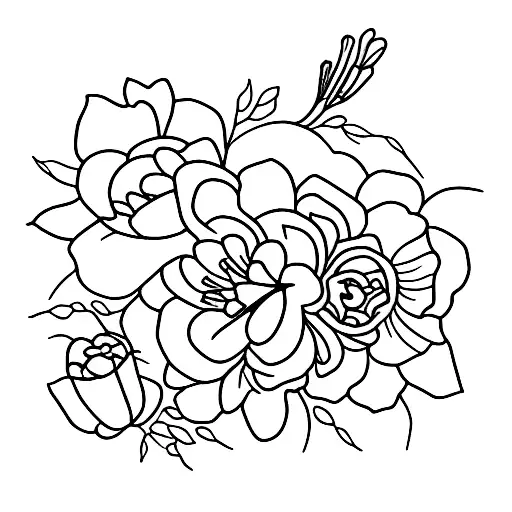 Violet And Cosmos Birth Flowers Bouquet