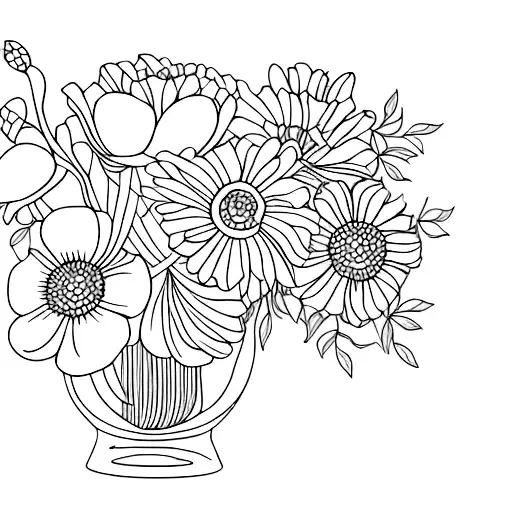 Violet And Marigold Birth Flowers Bouquet