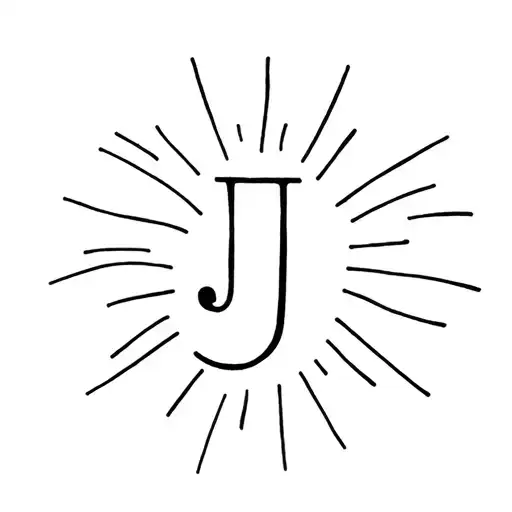 Letter J And Sun Rays Mini