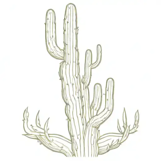 Music And Saguaro Cactus Reaching Towards