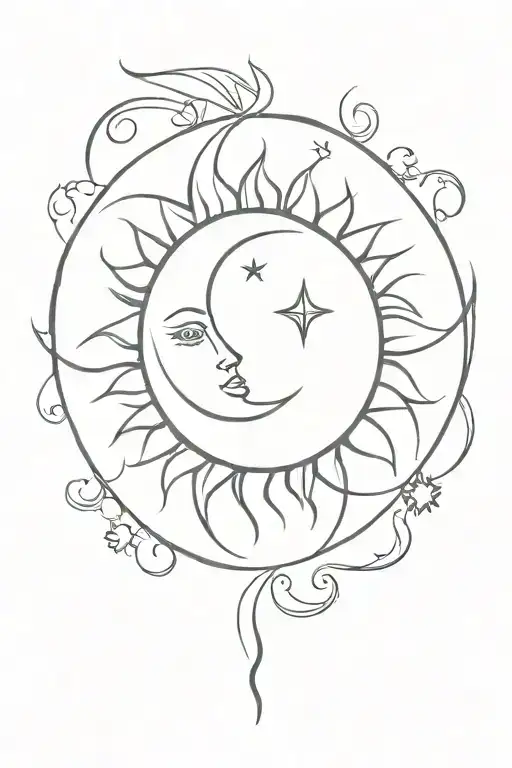 Sun And Moon Merging Together