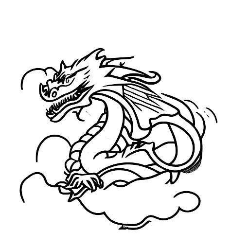 Dragon Qui S'enroule Autour Du Bras