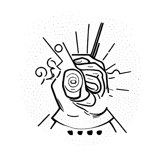 A Minimalist Representation Of God's Hand Holding A Semicolon