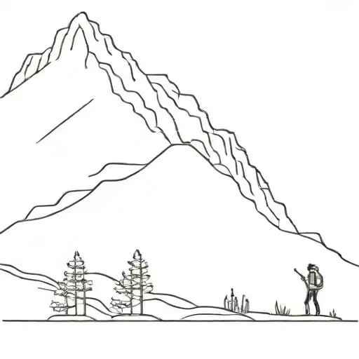 Man Hiking On The Mountain