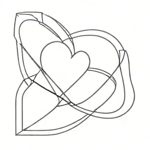 Outline Symbol With Heart On One Side