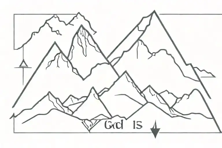 Mountain Range With God Is Greater Than Highs And Lows
