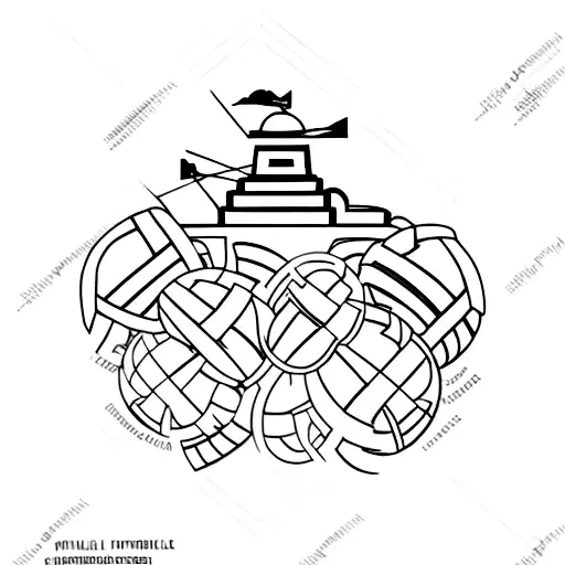 A Minimalist Design Of A Football Field Surrounded By Greek Columns