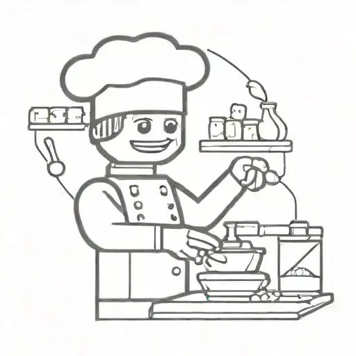 Lego Chef Preparing