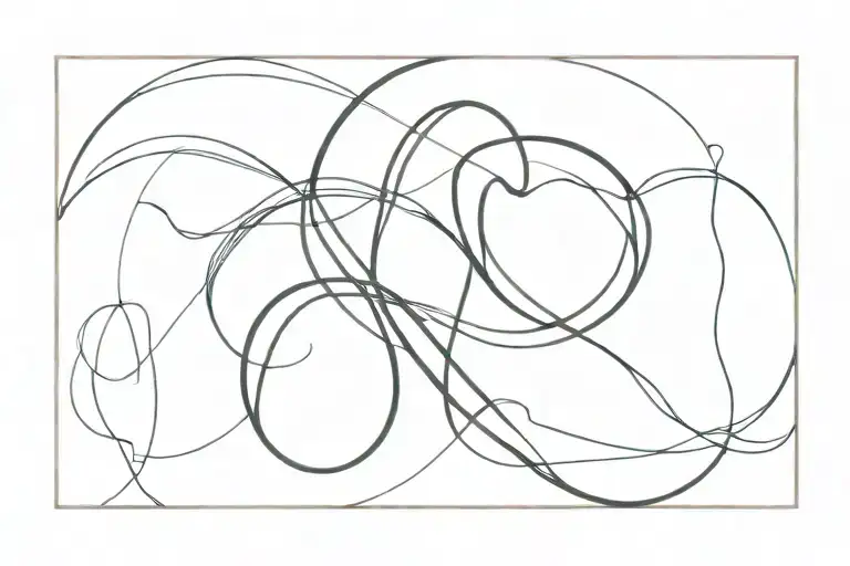 Minimalistic Wave Breaking Into Infinity Symbol Intertwined