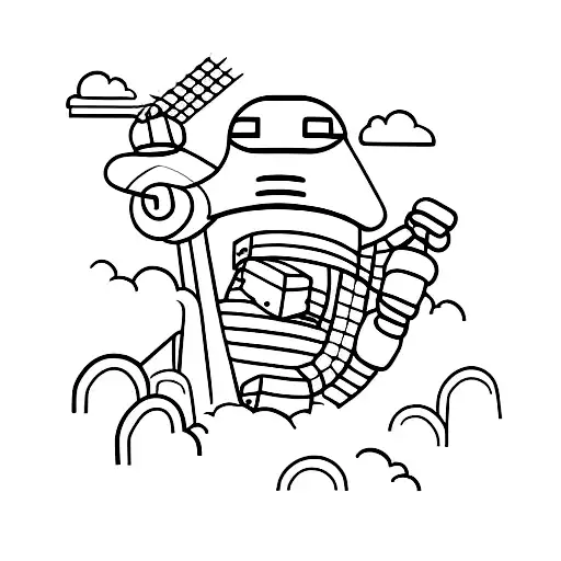 Line Man Pole With Line Man Climbing It