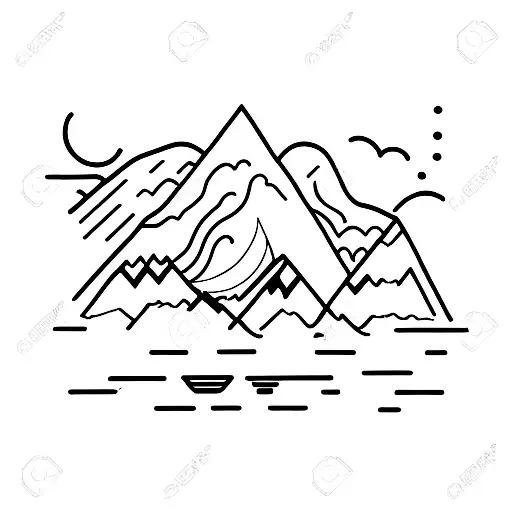 Mountain Peak And Hikers